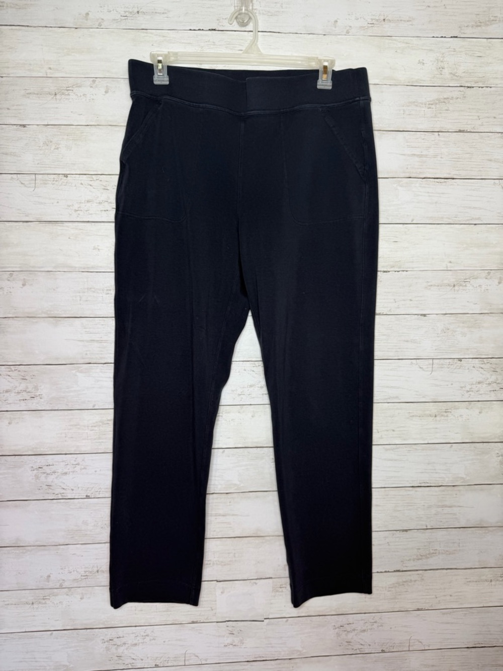 Duluth Trading Company Women's NoGA Naturale Cotton Slim Leg Pants Navy Blue XL
